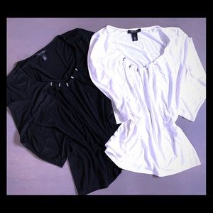 2 White House Black Market stretch tops